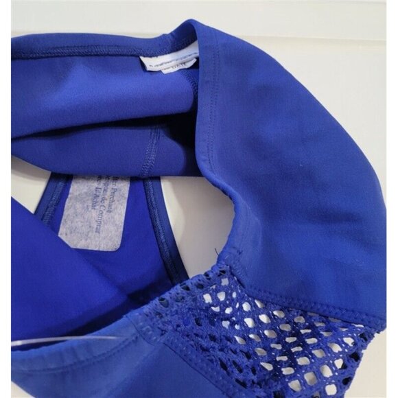 NWOT Robin Piccone M High Waist Crochet Side Bikini Bottom BLue 116147 - Picture 4 of 4